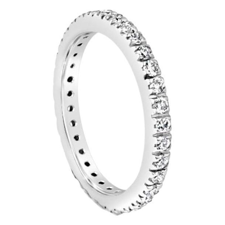 18 Karat White Diamonds Garavelli Eternity Stackable Band Ring For Sale