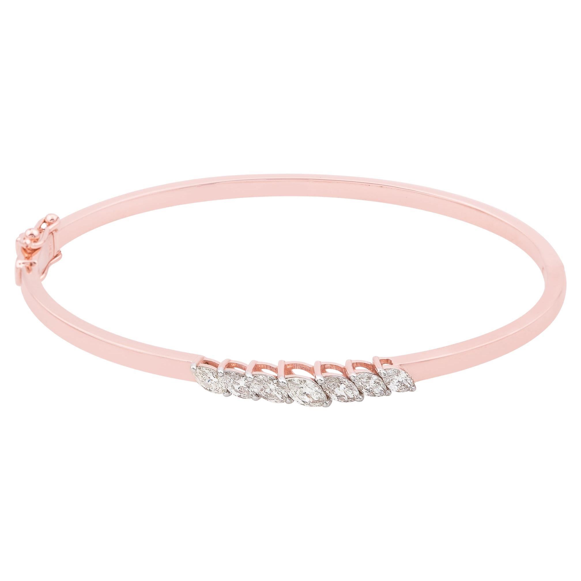 SI Reinheit HI Farbe Marquise Diamant-Armreif 18k Solid Gold Geschenk für Mama im Angebot