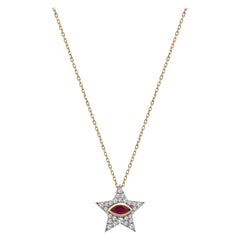 Serie Starlight Collar Estrella Diamante Rubí