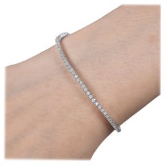 1.40 Carat SI Clarity HI Color Diamond Stackable Tennis Bracelet 10k White Gold