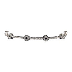 18k White Gold Natural Diamond Decorated Tennis Bracelet