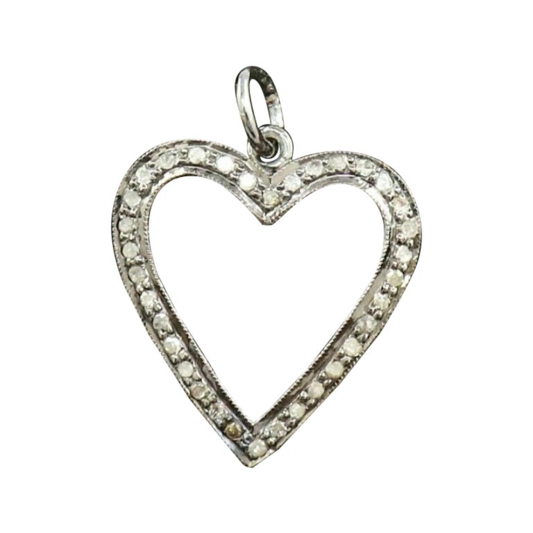 Herz Charme Anhänger Pave Diamond 925 Silber Minimalist Anhänger Geburtstag Geschenk.