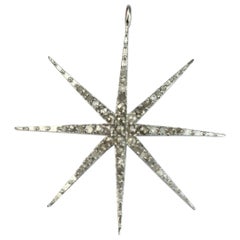 Pave Diamond Star Charm Pendant 1Pc 925 Silver Diamond Star Pendant Single Bail.