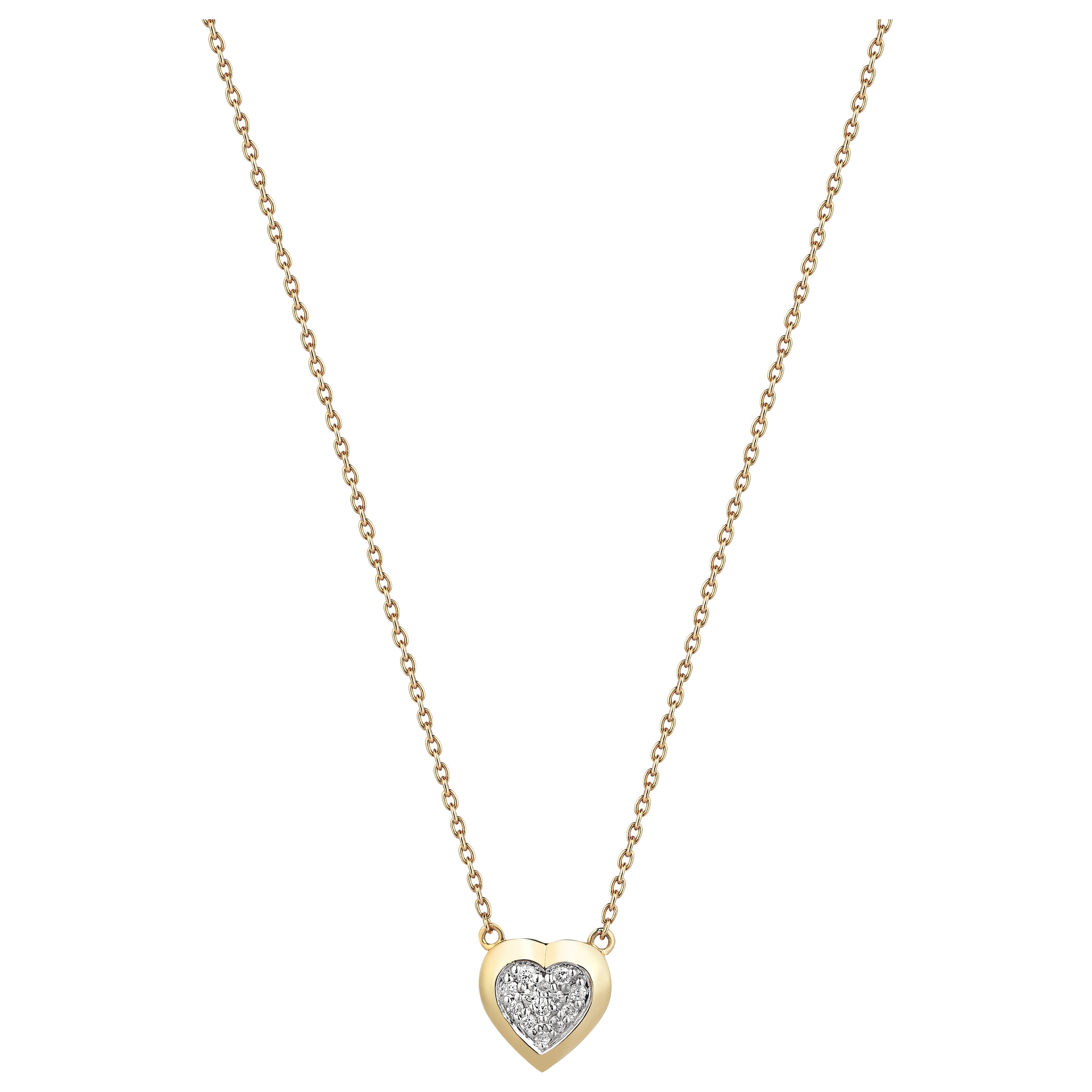 Série Love Collier à chaîne avec cœur en diamant en vente
