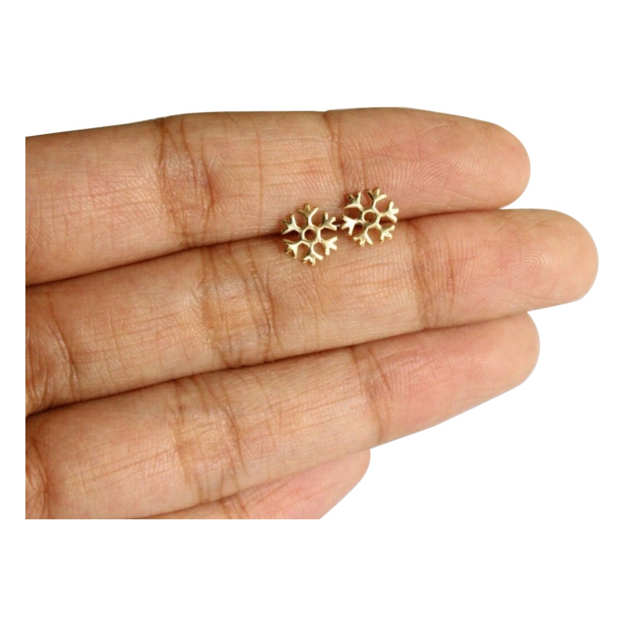 14k Or massif Flocon de neige Piercing d'oreille Piercing d'oreille nez en or délicat Cadeau