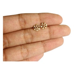 14k Solid Gold Snowflake Ear Piercing Dainty Gold Nose Ear Piercing Jewelry Gift
