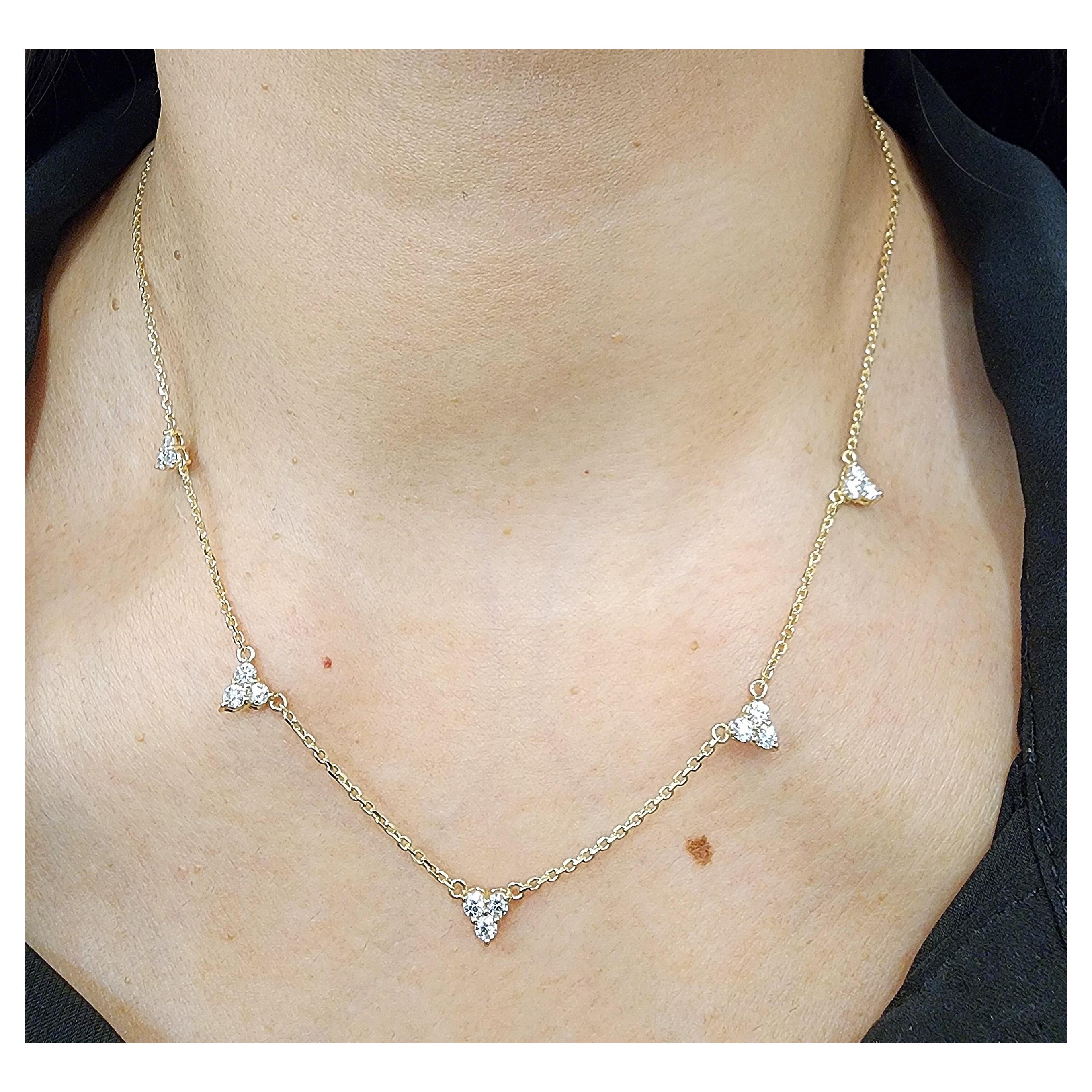 0,81 Karat Trio Diamant-Halskette