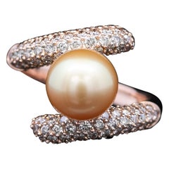 Vintage Autore Pearl & Diamond Ring Circa 1990s