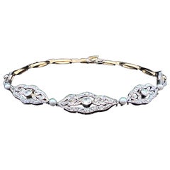 Edwardian Pearl & Diamond Bracelet Circa 1910