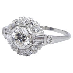 Anello Art Deco in platino e diamanti