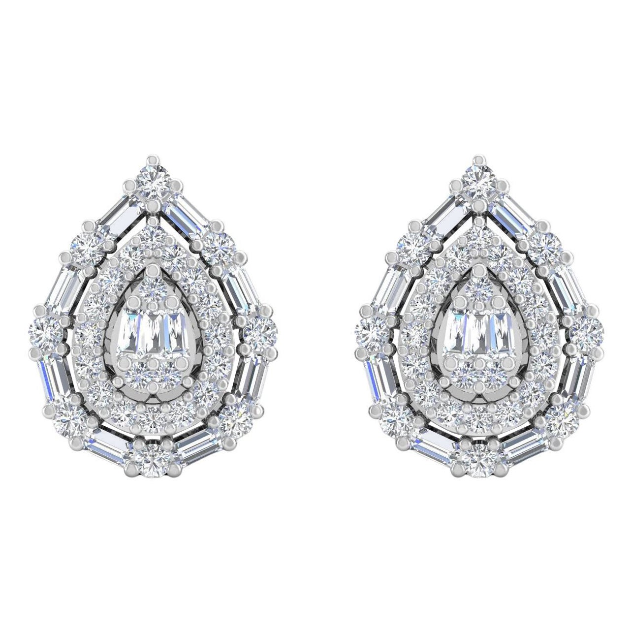 Orecchini con diamante da 1,5 carati SI/HI per tutti i giorni Orecchini in oro bianco 18 carati Gioielli di pregio