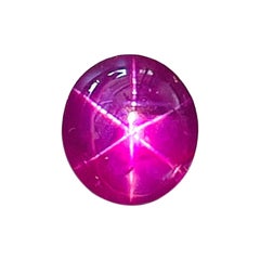 3.75 Ct ICA Certificate Natural Star Ruby unheated Burma Purple red color
