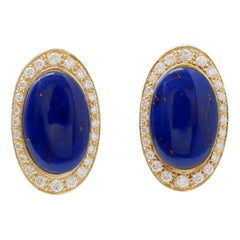 Lapis, diamanti, oro giallo 18 carati Orecchini.