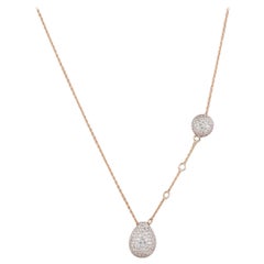 Collier de diamants Teardrop Ball en or massif 14k (certifié)