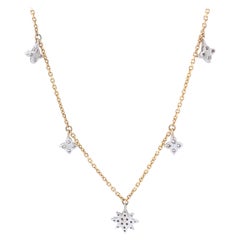 Collier station de diamants en étoile en or massif 14k (certifié)