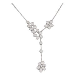 Collier de diamants en forme de goutte en Y en or massif 14K (certifié)