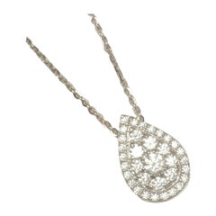 Pendentif en or massif 14k avec diamants en forme de poire (certifié)