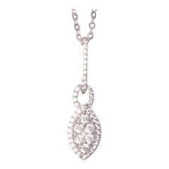 Collier pendentif Halo Eye Illusion en or massif 14k (certifié)