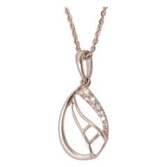 Teardrop Diamond Pendant Necklace in 14k Solid Gold (Certified)