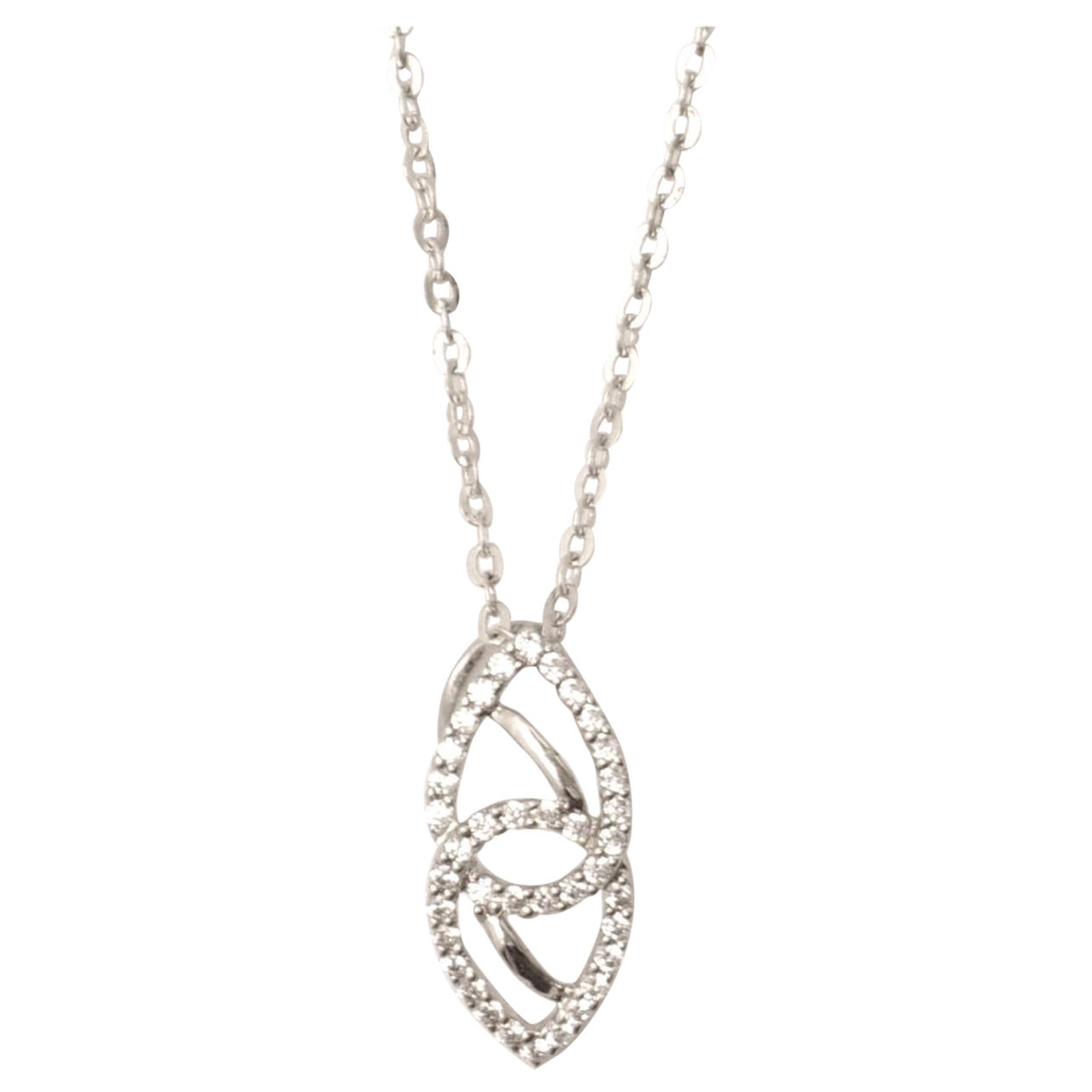 Double Teardrop Diamond Necklace in 14k Solid Gold (Certified)