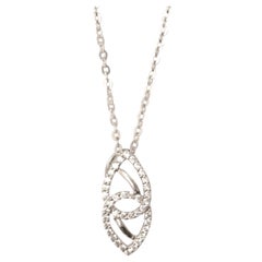 Collier de diamants en or massif 14k à double larme (certifié)