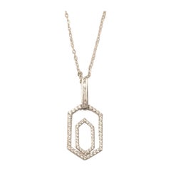 Collar Colgante de Diamantes Hexagonales de Oro Macizo de 14 K (Certificado)
