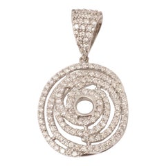 Collier à pendentif pavé en spirale en or massif 14k (certifié)