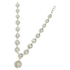 Collier à pendentifs en or massif 14K avec diamants en forme de tourbillon (certifié)