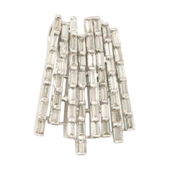 Pendentif en or massif 14k avec diamant baguette (certifié)