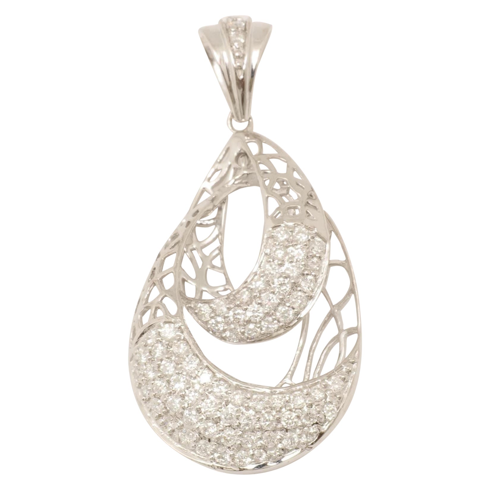 Teardrop Diamond Pendant Necklace in 14k Solid Gold (Certified)