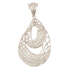Teardrop Diamond Pendant Necklace in 14k Solid Gold (Certified)