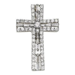 Ciondolo con croce di diamanti in oro massiccio 14k (certificato)