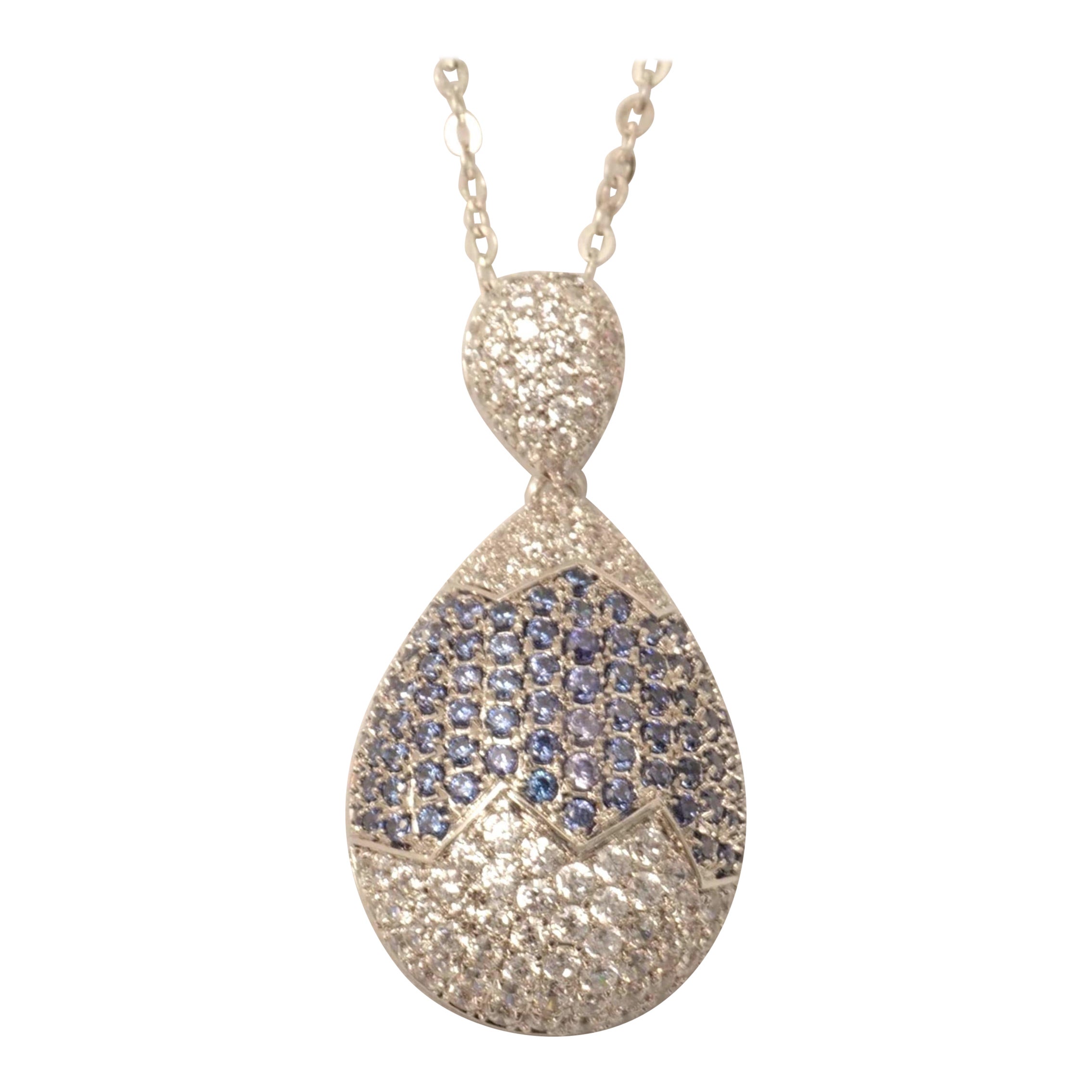 Collier pendentif RainDrop en or massif 14K (certifié) en vente