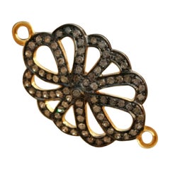 Braccialetto con diamanti Pave, accessori e connettori in argento 925