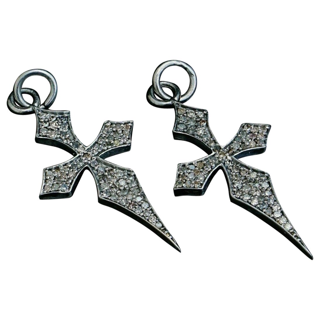 925 Ciondolo a forma di croce con diamante in argento Sterling Designer Unisex Ciondolo religioso Regalo in vendita
