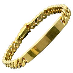 Vintage Georges L'Enfant for Cartier Paris 18k Rose Gold Curb Link ID Bracelet