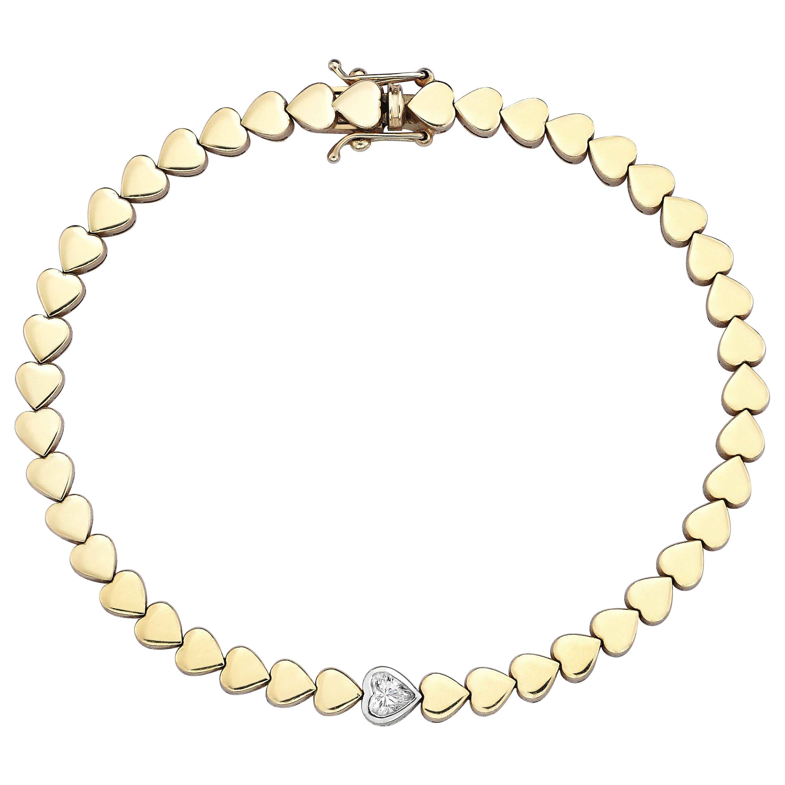 Series Fireball Heart Cut Diamond Bracelet For Sale