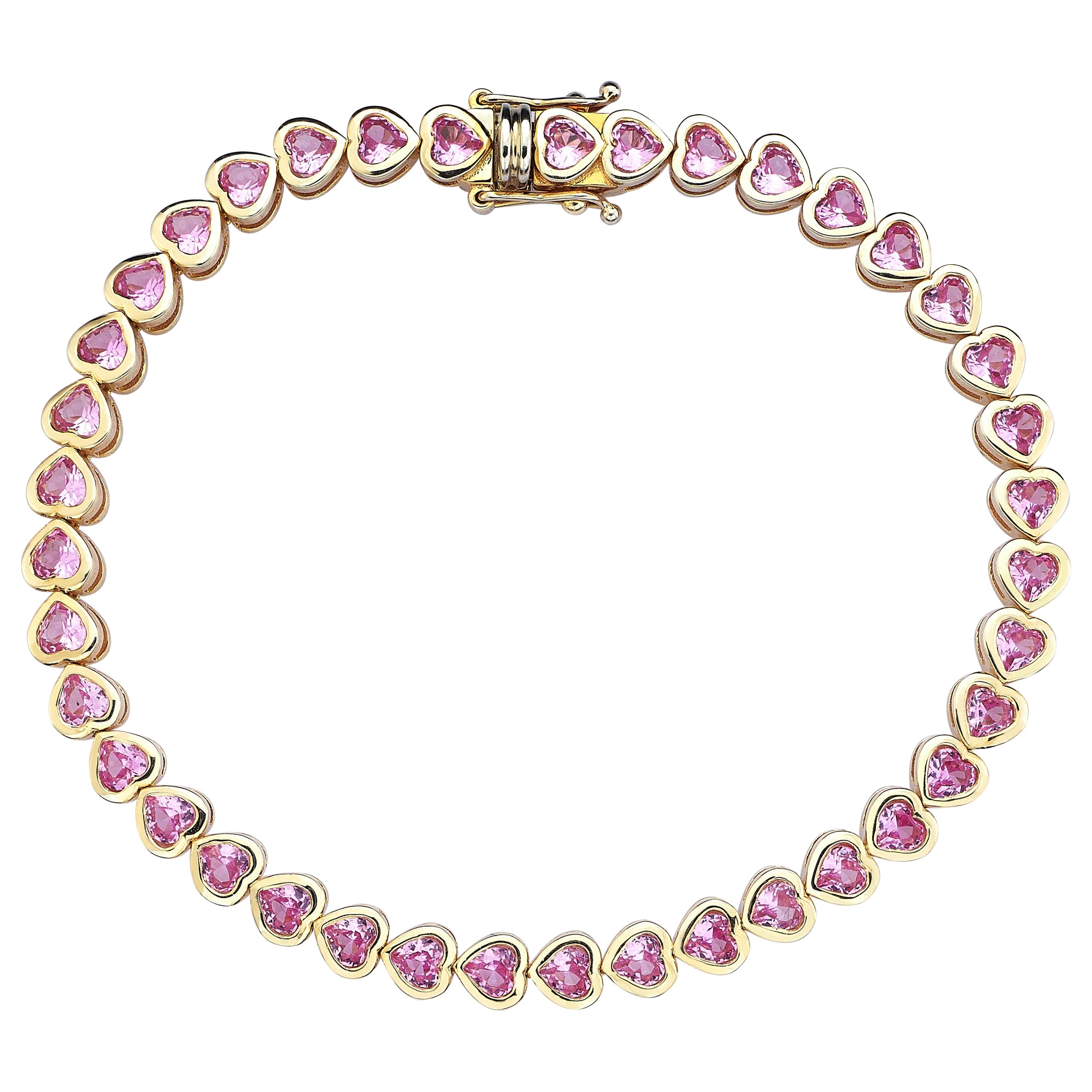 Series Love Bracelet en forme de coeur en saphir rose en vente