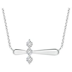 Angara Natural Diamond Sideways Cross Necklace in Platinum for Women