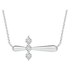 Angara Natural Diamond Sideways Cross Necklace in Platinum for Women