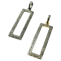 Ciondolo con diamante Pave in argento 925 Collana di Natale con diamante fatta a mano Unisex.