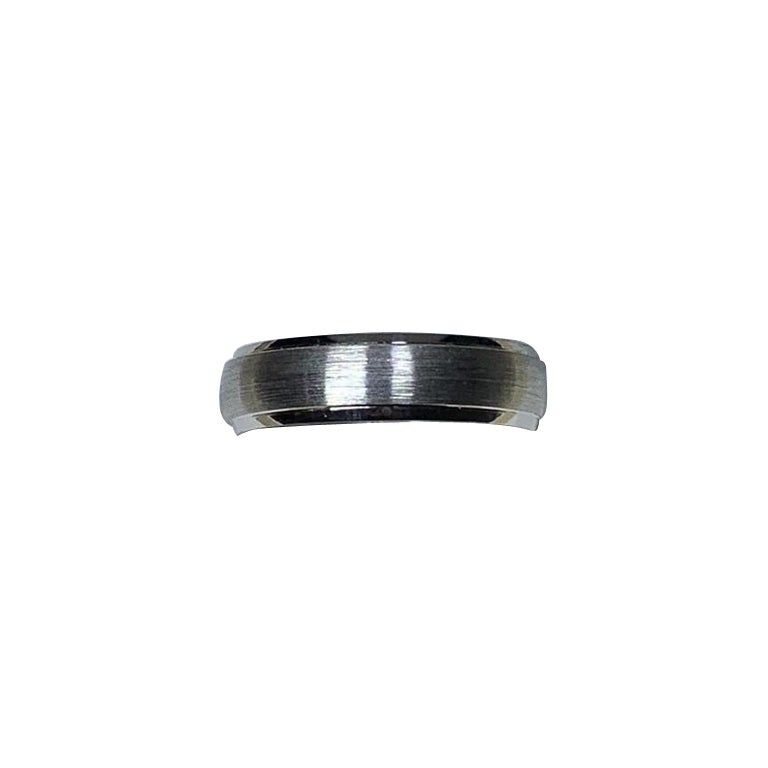 Platinum chunky wide mens wedding ring brush finish For Sale