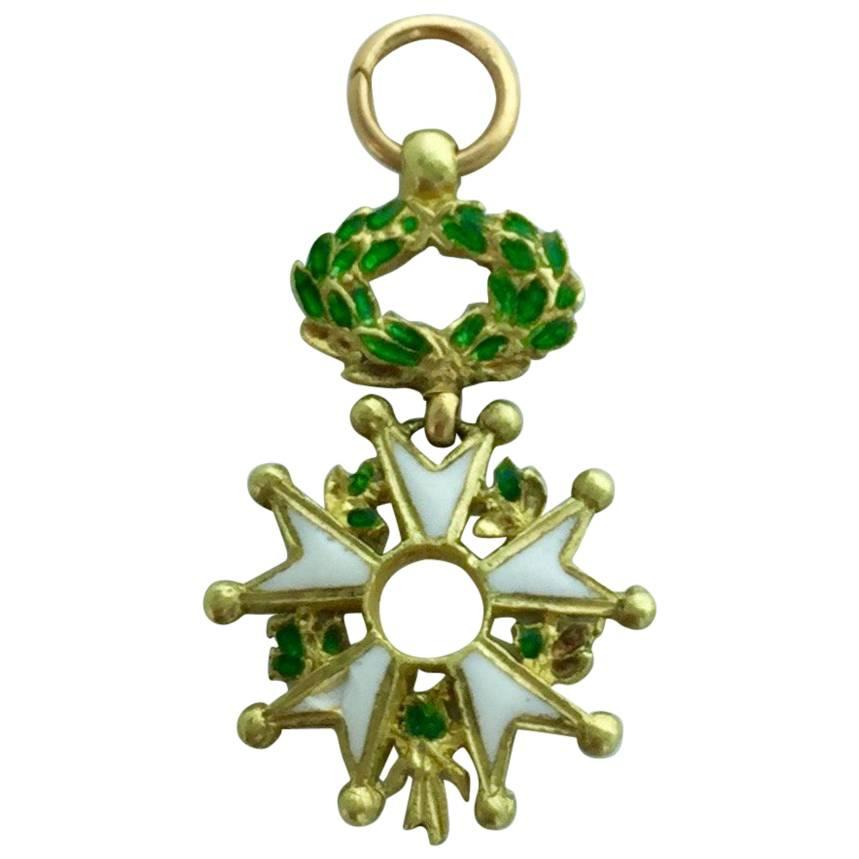 French 1900s Legion of Honor Enameled Gold Charm