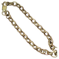 9ct Gold Curb Chain Bracelet Chunky Yellow Gold Plain