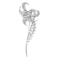 David Webb Large Diamond Flower Brooch