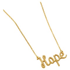 Collana con ciondolo Hope Letter Diamond in oro massiccio 14k (certificato)