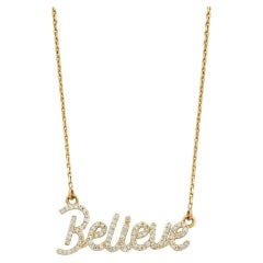 Collar de diamantes Believe de oro macizo de 14 quilates (certificado)