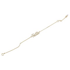 Faith Letter Diamant-Kettenarmband aus 14k massivem Gold (zertifiziert)