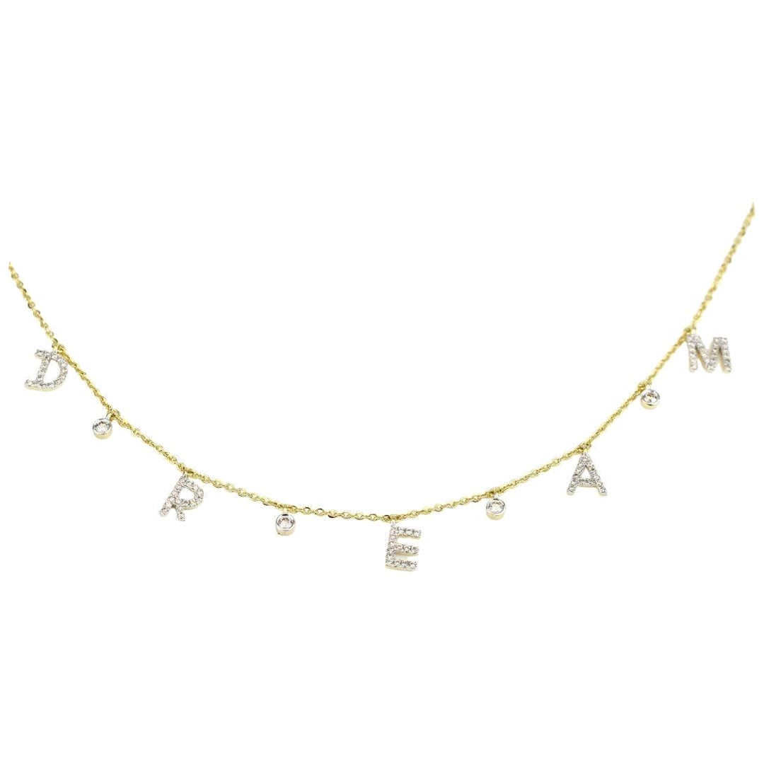Collar con Encanto Diamante de Ensueño en Oro Macizo de 14k (Certificado) en venta
