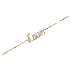 Love Letter Diamond Chain Bracelet in 14k Gold (Certified)